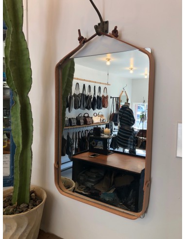 leather framed mirror (medium) vous aussi creer 