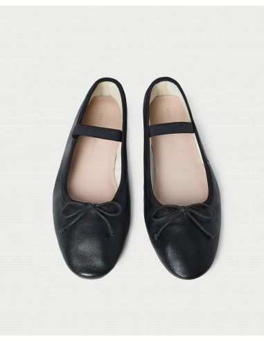 Leonie Black Leather Ballet Flat Profitez des Offres !