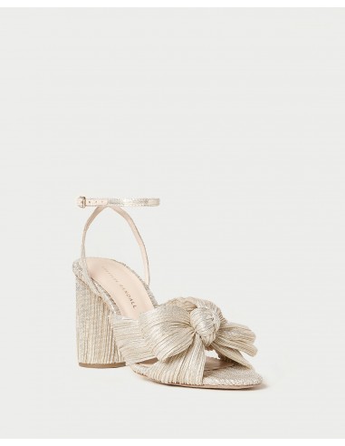 Camellia Platinum Pleated Bow Heel en ligne