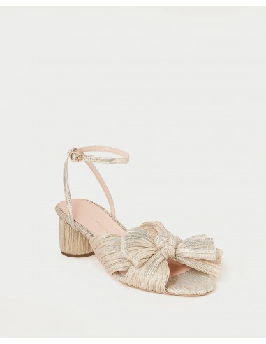 Dahlia Platinum Pleated Bow Heel acheter en ligne