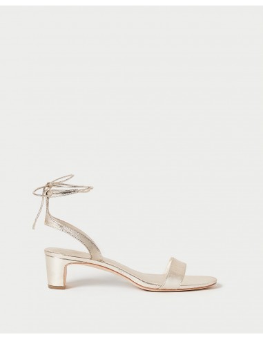 Jackie Champagne Mid Heel Sandal de pas cher