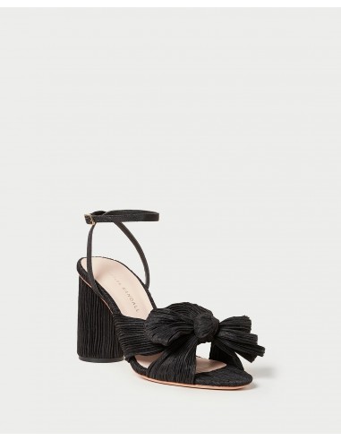 Camellia Black Pleated Bow Heel Jusqu'à 80% De Réduction