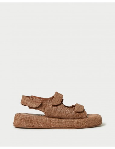 Blaise Brown Raffia Platform Sandal les muscles