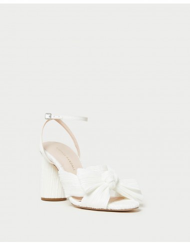 Camellia White Pleated Bow Heel prix pour 