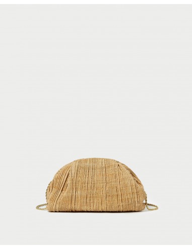 Bailey Natural Pleated Dome Clutch français