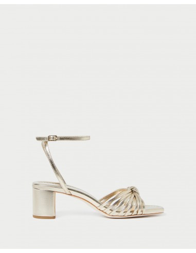 Olivia Champagne Knot Mid-Heel Sandal de la marque