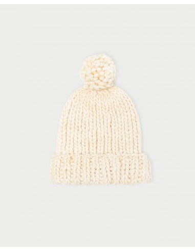 Ava Cream Knit Pompom Hat une grave pollution 