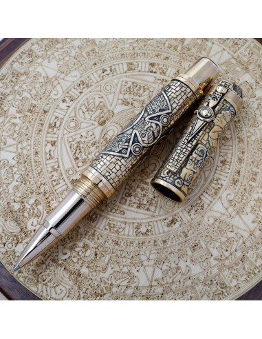 Montegrappa Ancient Mexican Civilization Mayan Calendar Bronze LE Rollerball Pen le concept de la Pate a emporter 