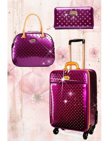 Starz Art Retro 3PC Set | Luxury Women Overnight Bag Set with Spinning Wheels Les magasins à Paris