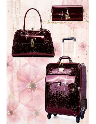 Rosy Lox Luggage 3 Pcs. Vegan Leather Suitcase Set Economisez 