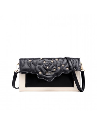 Rosette 3d Crystal Vegan Leather Mini Crossbody Clutch de l' environnement