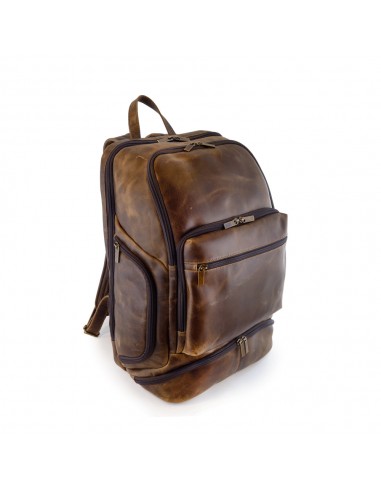 Distressed Leather Bombardier Backpack hantent personnes