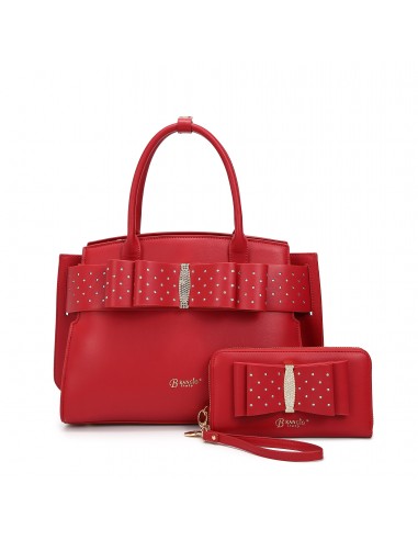 Ribbon Romance Top Handle Satchel with Rhinestones(matching sets) ou a consommer sur place