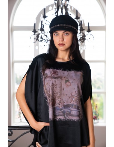 Parisian Dreams Silk Tunic - Bordeaux Romance pas chere