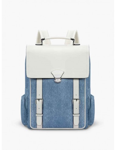 Denim-Inspired PU Fabric 15.6-Inch Backpack Profitez des Offres !