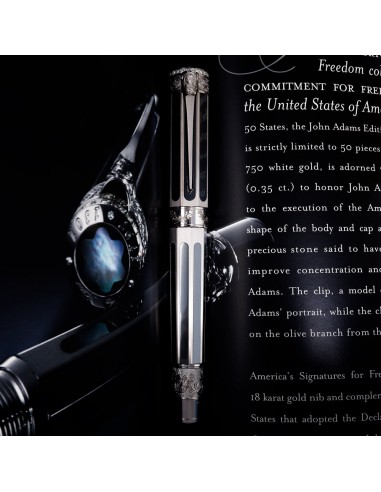 Montblanc US Signatures For Freedom John Adams Lim. Ed. White Gold Fountain Pen Economisez 