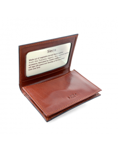 Sierra Italian Leather Gusseted Card Case - Cognac prix pour 